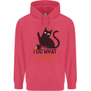 I Do What I Want Funny Cat Childrens Kids Hoodie Heliconia