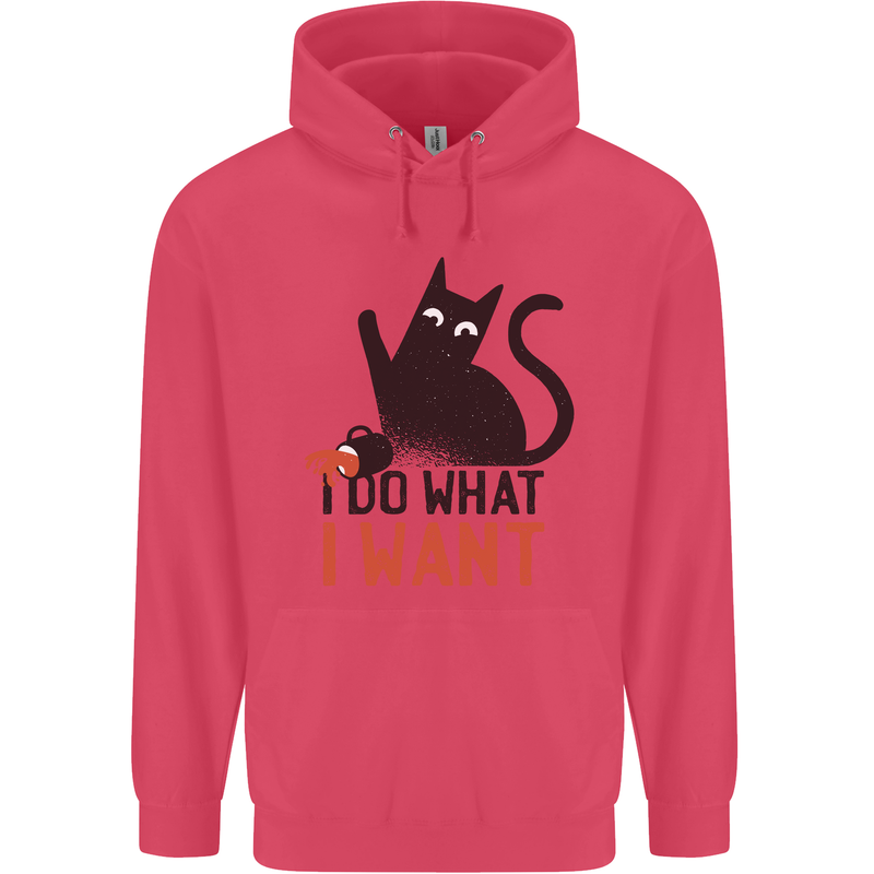 I Do What I Want Funny Cat Childrens Kids Hoodie Heliconia