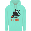 I Do What I Want Funny Cat Childrens Kids Hoodie Peppermint