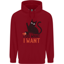 I Do What I Want Funny Cat Childrens Kids Hoodie Red