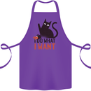 I Do What I Want Funny Cat Cotton Apron 100% Organic Purple