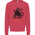 I Do What I Want Funny Cat Kids Sweatshirt Jumper Heliconia