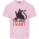 I Do What I Want Funny Cat Kids T-Shirt Childrens Light Pink