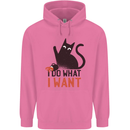 I Do What I Want Funny Cat Mens 80% Cotton Hoodie Azelea