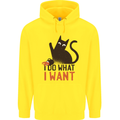 I Do What I Want Funny Cat Mens 80% Cotton Hoodie Yellow