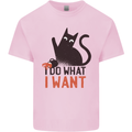 I Do What I Want Funny Cat Mens Cotton T-Shirt Tee Top Light Pink