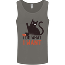 I Do What I Want Funny Cat Mens Vest Tank Top Charcoal
