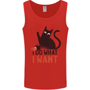 I Do What I Want Funny Cat Mens Vest Tank Top Red