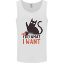I Do What I Want Funny Cat Mens Vest Tank Top White