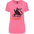 I Do What I Want Funny Cat Womens Wider Cut T-Shirt Azalea