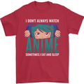 I Don't Always Watch Anime Funny Mens T-Shirt 100% Cotton Red