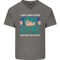 I Don't Always Watch Anime Funny Mens V-Neck Cotton T-Shirt Charcoal