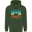 I Don't Eat My Homies Funny Vegan Vegetarian Childrens Kids Hoodie Forest Green