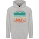 I Don't Eat My Homies Funny Vegan Vegetarian Childrens Kids Hoodie Sports Grey