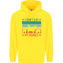 I Don't Eat My Homies Funny Vegan Vegetarian Childrens Kids Hoodie Yellow