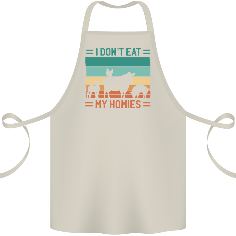 I Don't Eat My Homies Funny Vegan Vegetarian Cotton Apron 100% Organic Natural