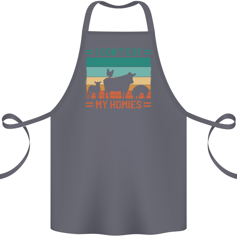 I Don't Eat My Homies Funny Vegan Vegetarian Cotton Apron 100% Organic Steel