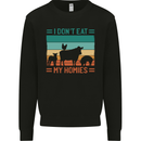 I Don't Eat My Homies Funny Vegan Vegetarian Kids Sweatshirt Jumper Black