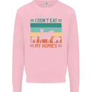 I Don't Eat My Homies Funny Vegan Vegetarian Kids Sweatshirt Jumper Light Pink