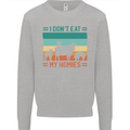 I Don't Eat My Homies Funny Vegan Vegetarian Kids Sweatshirt Jumper Sports Grey