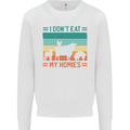 I Don't Eat My Homies Funny Vegan Vegetarian Kids Sweatshirt Jumper White