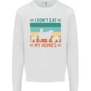 I Don't Eat My Homies Funny Vegan Vegetarian Kids Sweatshirt Jumper White