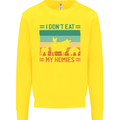 I Don't Eat My Homies Funny Vegan Vegetarian Kids Sweatshirt Jumper Yellow