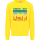 I Don't Eat My Homies Funny Vegan Vegetarian Kids Sweatshirt Jumper Yellow