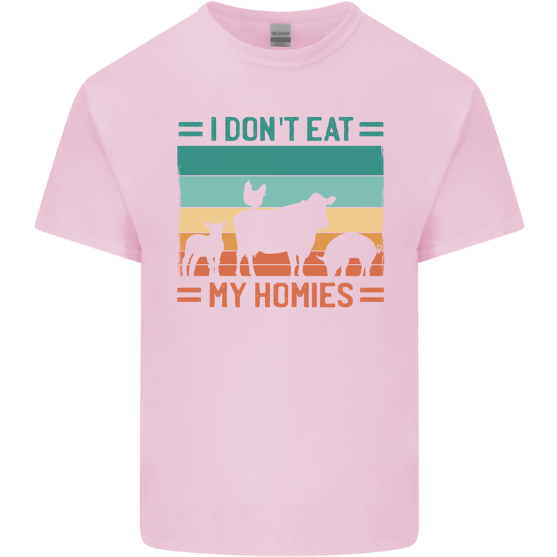 I Don't Eat My Homies Funny Vegan Vegetarian Kids T-Shirt Childrens Light Pink