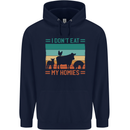 I Don't Eat My Homies Funny Vegan Vegetarian Mens 80% Cotton Hoodie Navy Blue