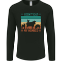 I Don't Eat My Homies Funny Vegan Vegetarian Mens Long Sleeve T-Shirt Black