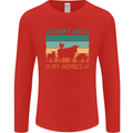 I Don't Eat My Homies Funny Vegan Vegetarian Mens Long Sleeve T-Shirt Red