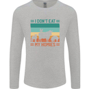 I Don't Eat My Homies Funny Vegan Vegetarian Mens Long Sleeve T-Shirt Sports Grey