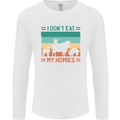 I Don't Eat My Homies Funny Vegan Vegetarian Mens Long Sleeve T-Shirt White