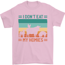 I Don't Eat My Homies Funny Vegan Vegetarian Mens T-Shirt 100% Cotton Light Pink