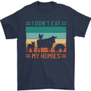 I Don't Eat My Homies Funny Vegan Vegetarian Mens T-Shirt 100% Cotton Navy Blue