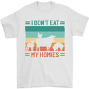 I Don't Eat My Homies Funny Vegan Vegetarian Mens T-Shirt 100% Cotton White