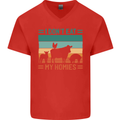 I Don't Eat My Homies Funny Vegan Vegetarian Mens V-Neck Cotton T-Shirt Red