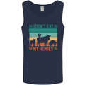 I Don't Eat My Homies Funny Vegan Vegetarian Mens Vest Tank Top Navy Blue