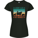 I Don't Eat My Homies Funny Vegan Vegetarian Womens Petite Cut T-Shirt Black