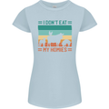 I Don't Eat My Homies Funny Vegan Vegetarian Womens Petite Cut T-Shirt Light Blue