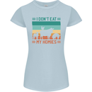I Don't Eat My Homies Funny Vegan Vegetarian Womens Petite Cut T-Shirt Light Blue