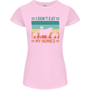 I Don't Eat My Homies Funny Vegan Vegetarian Womens Petite Cut T-Shirt Light Pink