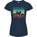 I Don't Eat My Homies Funny Vegan Vegetarian Womens Petite Cut T-Shirt Navy Blue