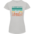 I Don't Eat My Homies Funny Vegan Vegetarian Womens Petite Cut T-Shirt Sports Grey