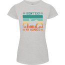 I Don't Eat My Homies Funny Vegan Vegetarian Womens Petite Cut T-Shirt Sports Grey