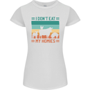 I Don't Eat My Homies Funny Vegan Vegetarian Womens Petite Cut T-Shirt White