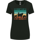 I Don't Eat My Homies Funny Vegan Vegetarian Womens Wider Cut T-Shirt Black
