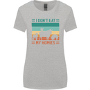 I Don't Eat My Homies Funny Vegan Vegetarian Womens Wider Cut T-Shirt Sports Grey