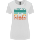 I Don't Eat My Homies Funny Vegan Vegetarian Womens Wider Cut T-Shirt White
